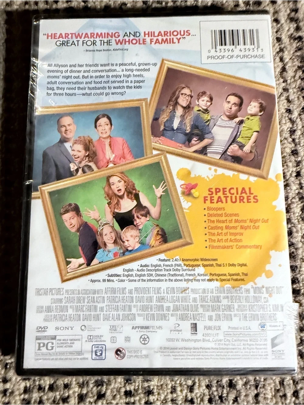 Sony Moms' Night Out DVD White Red Black Cover